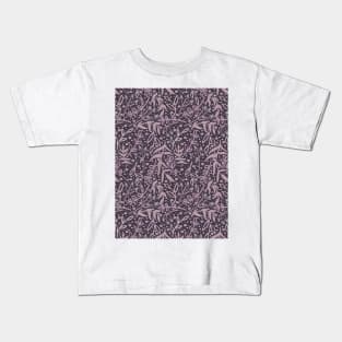 Botanicals and Dots - Hand Drawn Design -Purple, Mauve, Slate Grey Kids T-Shirt